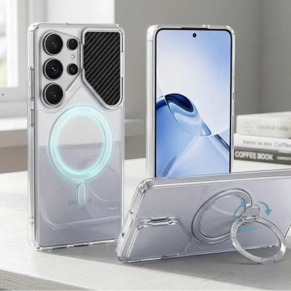 Samsung Transparent Case with Ring Grip New